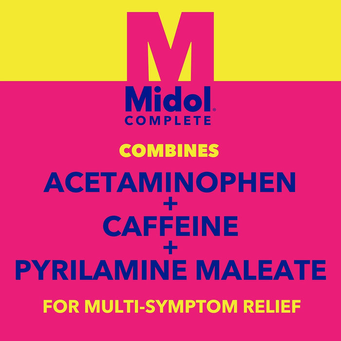 Midol Complete Menstrual Pain Relief Caplets, 40 Count - Provides Cramp, Headache, and Bloating Relief