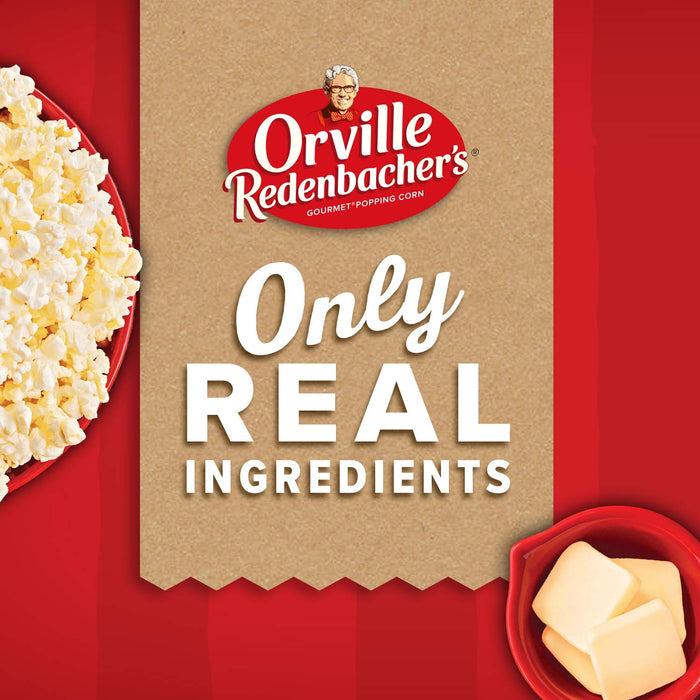 Orville Redenbacher’s Microwave Popcorn, Movie Theater Butter Flavor, 3g Fiber Per Serving, Movie Night Supplies, 3.29 oz., 24-Count