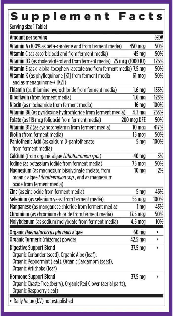 New Chapter Women's Multivitamin 50 plus with Astaxanthin, Fermented Vitamin C, Vitamin D3 & Vitamin B12 - Every Woman's One Daily 55+, Made with Organic Vegetables & Herbs - 72 Tablets