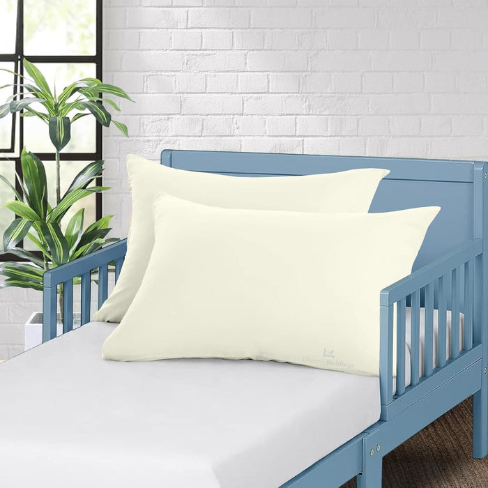 Dheeraj Beedings Toddler Travel Pillow Cases Pack of 2 100% Soft Egyptian Cotton 500 Thread Count with Zipper Closure for Small Travel Pillowcase (Taupe, Toddler 12x16)