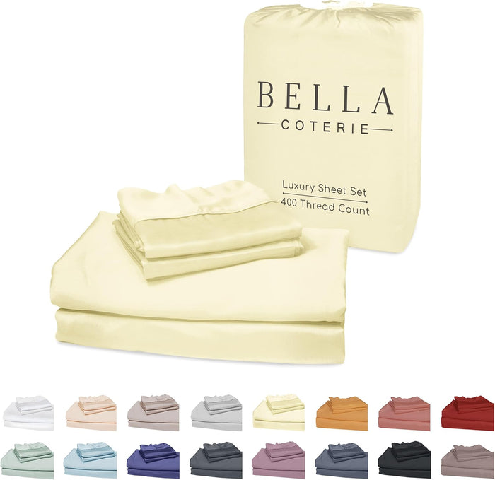 Bella Coterie Luxury Bamboo Viscose Split King Size Sheet Set | 2 Fitted Sheets for Sleep Number & Adjustable Beds | 100% Organically Grown | Cooling & Ultra Soft | 18” Deep Pocket [Grey Mist]