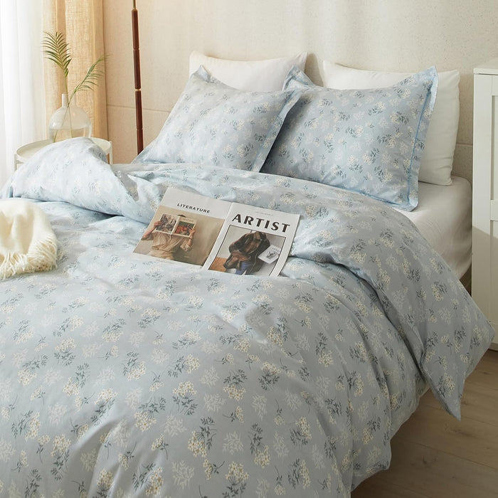 HighBuy Boho Comforter Twin XL Size Pink Floral Rabbit Bedding Comforter Sets 3 Piece French Country Style Cozy Fluffy Comforters for Teen Girls Kids,Cute Flower Bedding Collection for All Season