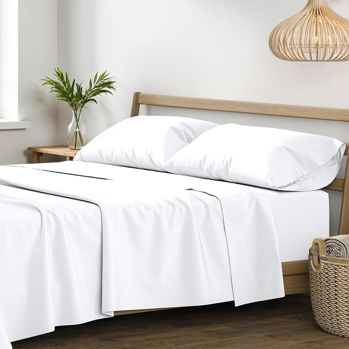 XOOX Linen 100% Egyptian Cotton King Size Sheets Set - Luxury 1200 Thread Count Egyptian Cotton Sheets King Size, 17" Deep Pocket, Soft, Cooling Sateen Weave Hotel Quality Bedding Set - Light Grey