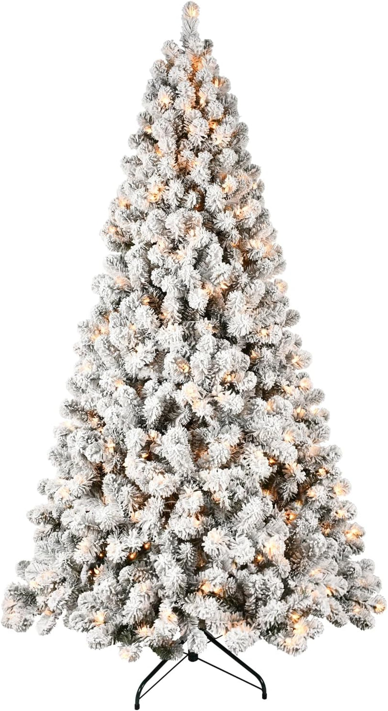 Kadunmina 9ft Artificial White Christmas Tree,Premium Unlit Xmas Tree with 1910 Branch Tips,Fake Spruce Full Hinges Trees for Home,Office,Metal Base