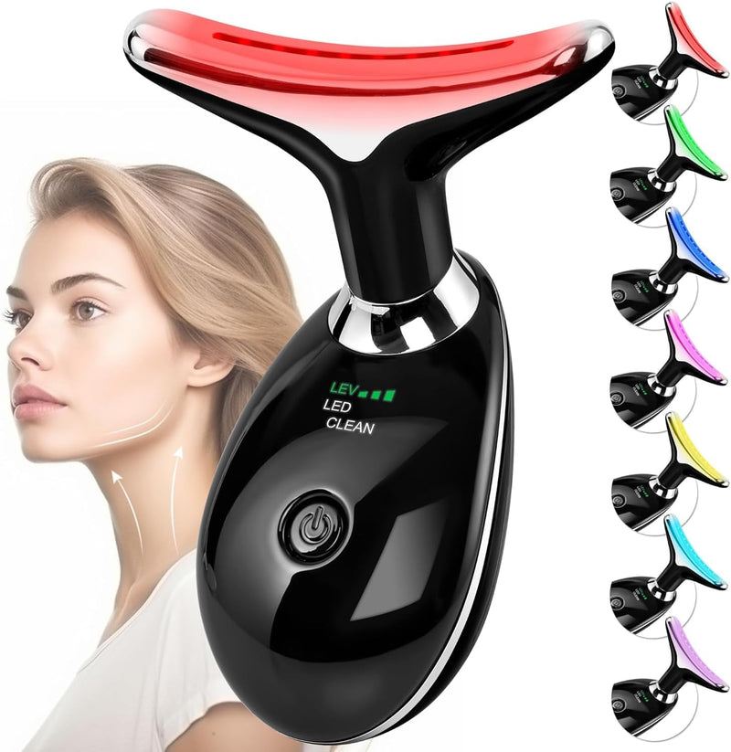 Facial Massager Face and Neck, Face 𝖲 culpting Wand Tool with 7 Color - Birthday, Christmas, Mothers Day, Valentines Day Gifts for Her Women Mom Best Friend Wife Teacher (White)