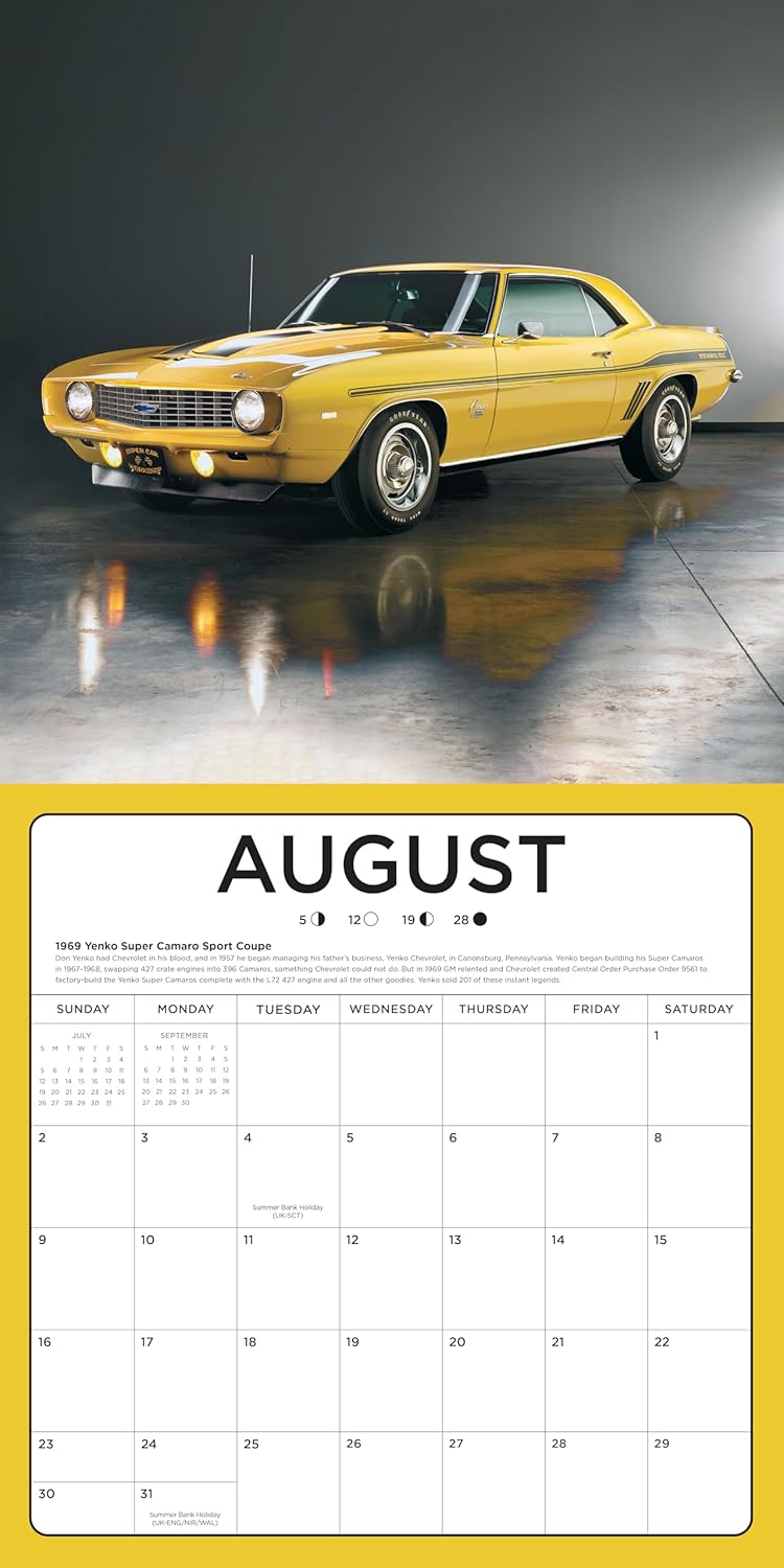 American Muscle Cars 2026: 16-Month Calendar--September 2025 through December 2026