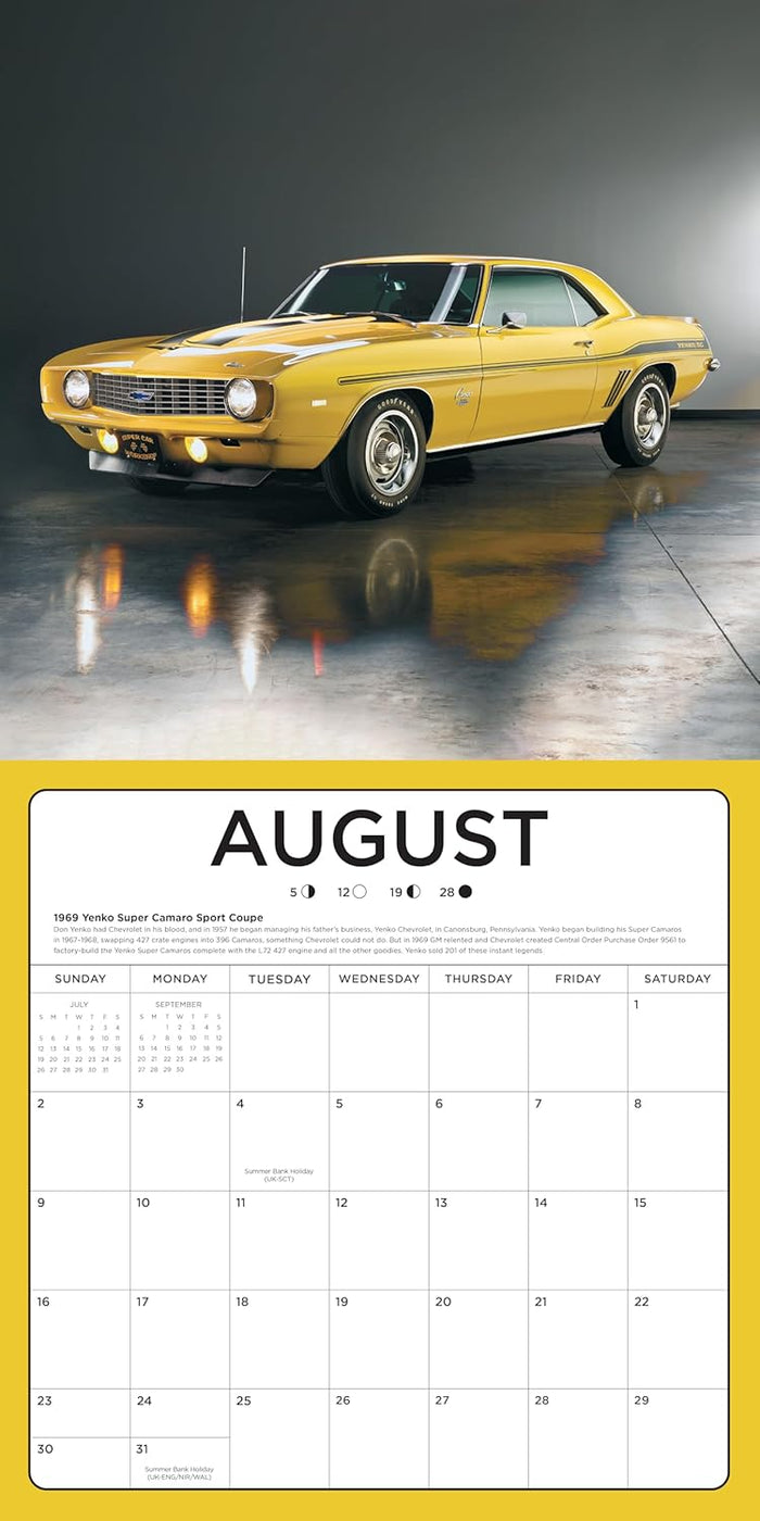 American Muscle Cars 2026: 16-Month Calendar--September 2025 through December 2026