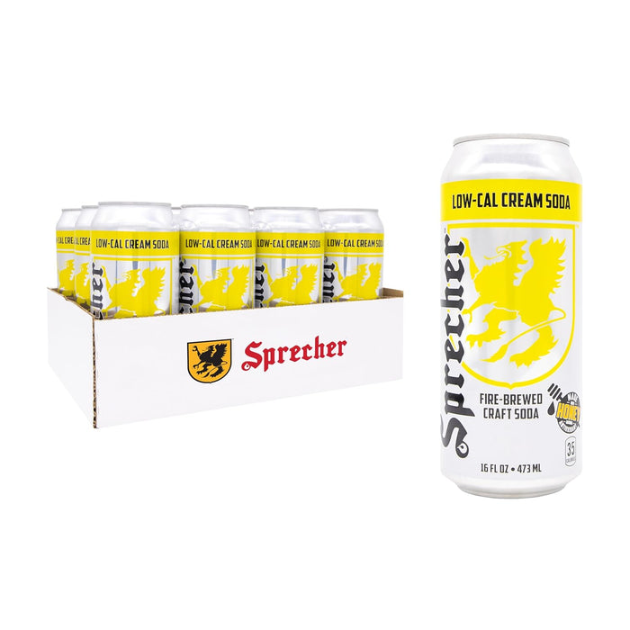 Sprecher Black Cherry Soda – Fire-Brewed with Real Honey & Door County Cherry Juice – Handcrafted, Caffeine-Free, Gourmet Beverage – 16 fl oz Cans (12 Pack)
