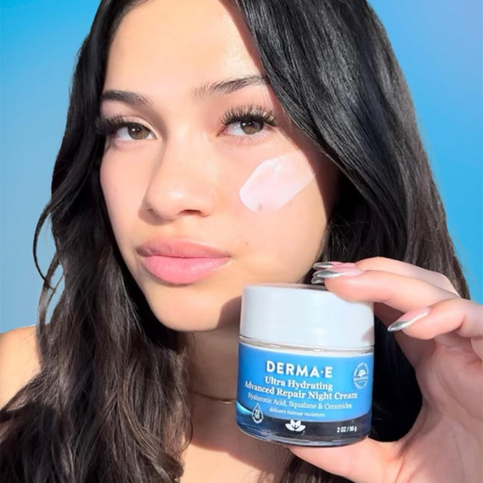 Derma E Ultra Hydrating Day & Night Cream Set – Moisturizer Duo with Hyaluronic Acid, Squalane & Ceramides for Nourished, Replenished Skin – Gentle Daily and Overnight Facial Care