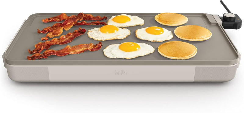 bella XL Electric Ceramic Titanium Griddle, Make 15 Eggs At Once, Healthy-Eco Non-stick Coating, Hassle-Free Clean Up, Large Submersible Cooking Surface, 12" x 22", Copper/Black