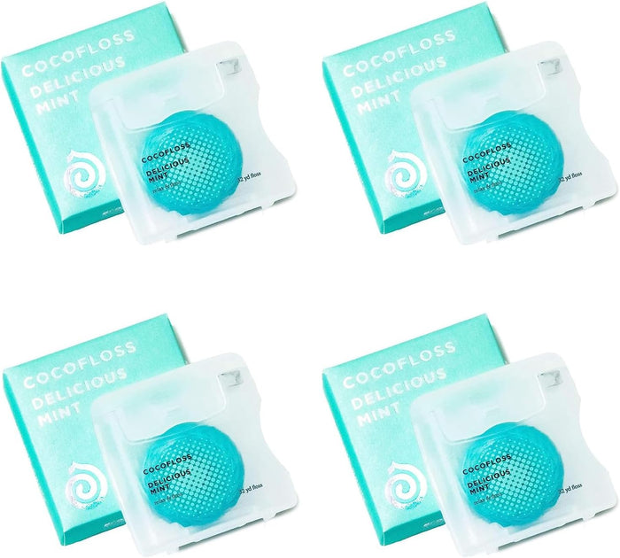 Cocofloss Woven Dental Floss, Dentist-Designed Oral Care, Mint, Waxed, Expanding, Vegan, Kid-Friendly String Floss with Coconut Oil, 1 Spool (33 yd)