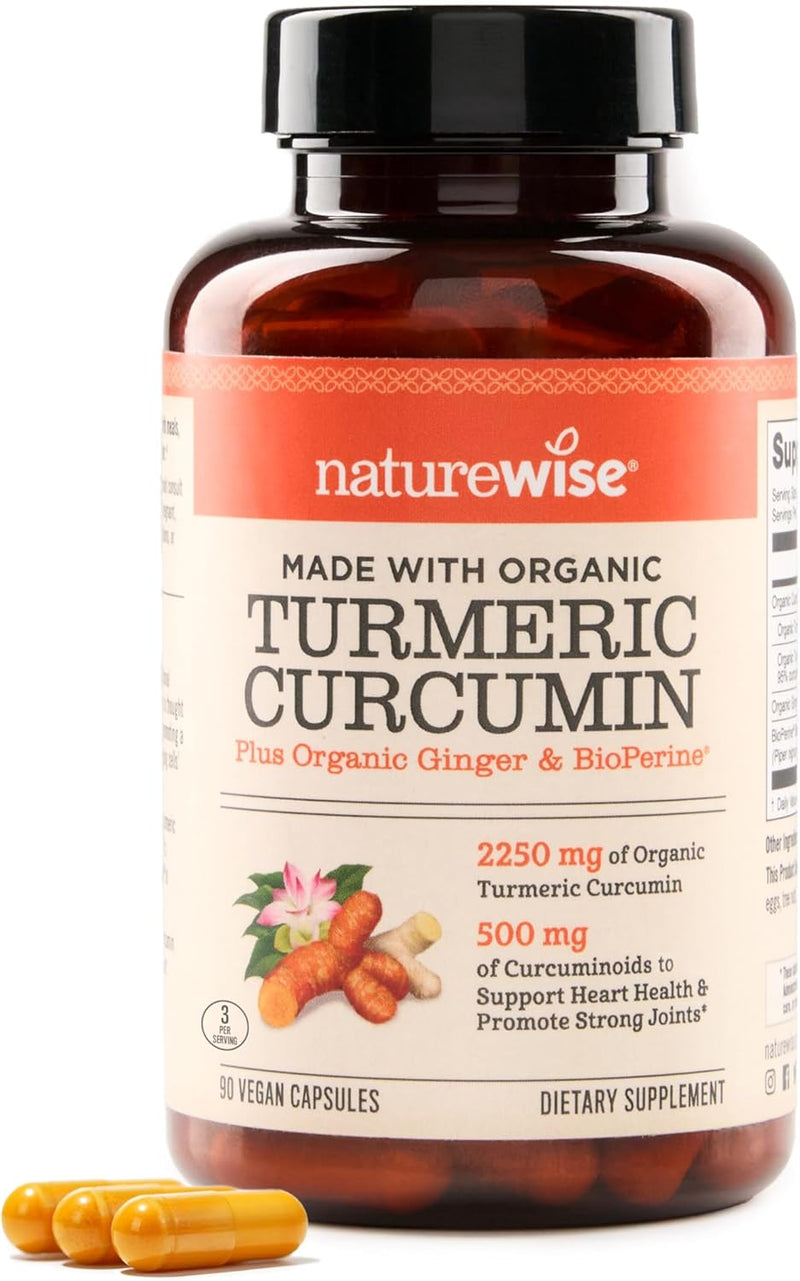 NatureWise Curcumin Turmeric 2250mg - 95% Curcuminoids & BioPerine Black Pepper Extract for Advanced Absorption - Daily Joint and Immune Health Support - Vegan, Non-GMO, 180 Count[60-Day Supply]
