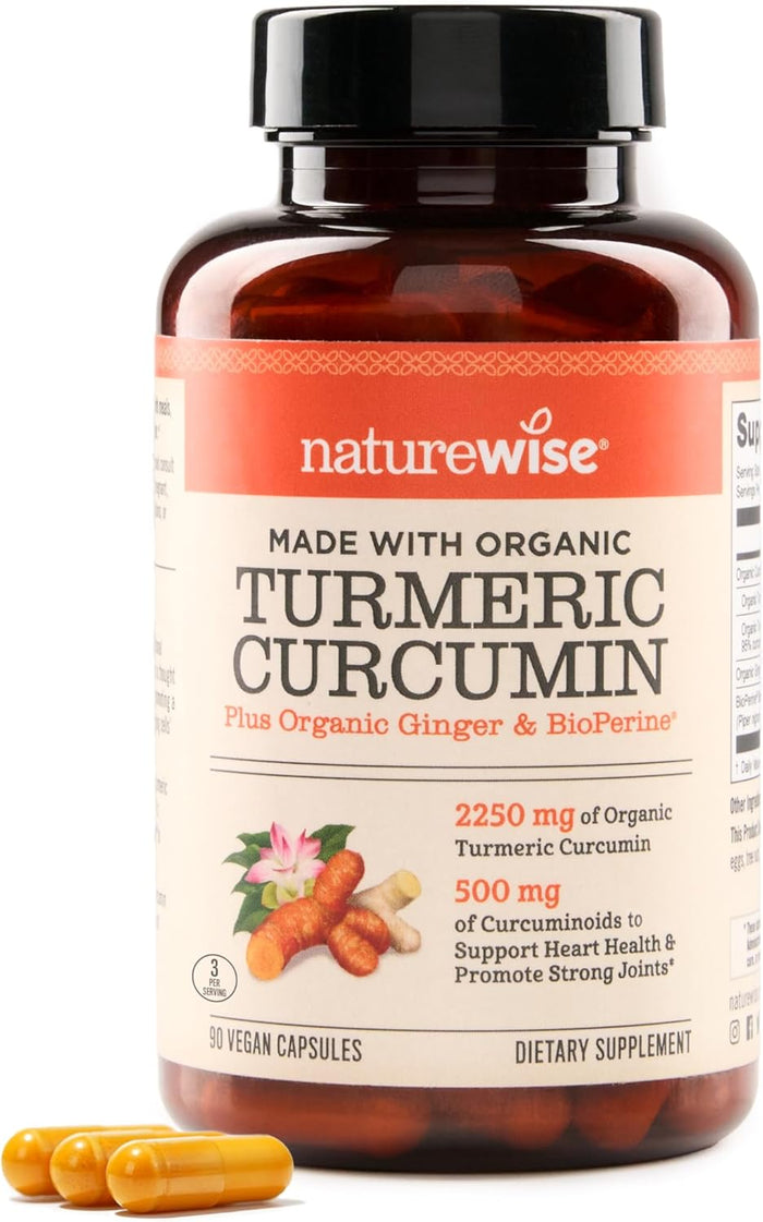 NatureWise Curcumin Turmeric 2250mg - 95% Curcuminoids & BioPerine Black Pepper Extract for Advanced Absorption - Daily Joint and Immune Health Support - Vegan, Non-GMO, 180 Count[60-Day Supply]