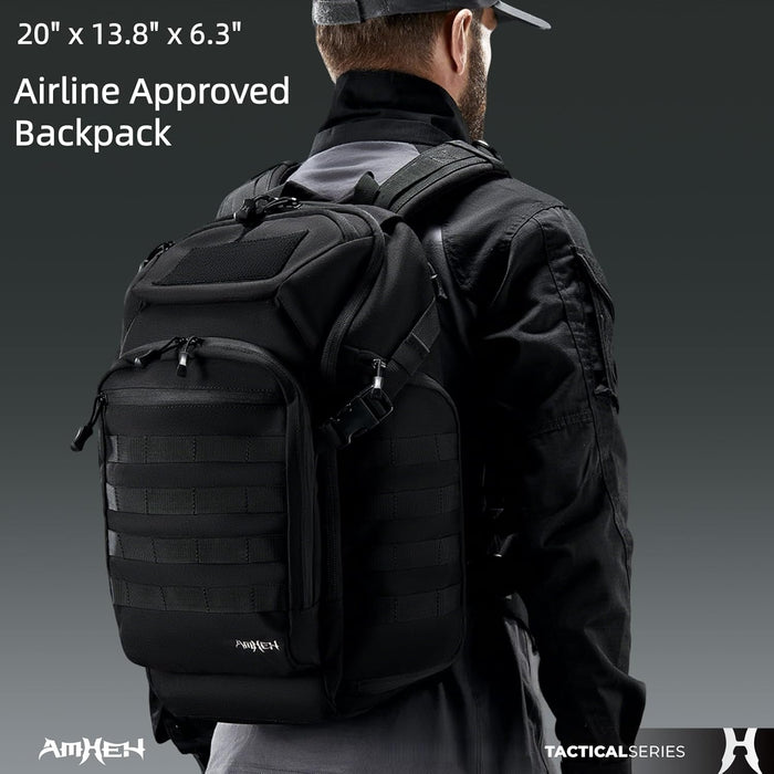 32L Military Tactical Backpack Assault Pack | Fit 17 Inch Laptop, Hiking, Survival, Travel, Work, Daily Use (Black)