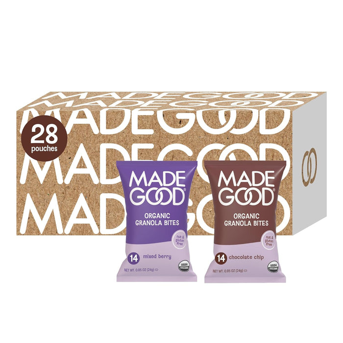 MadeGood Chocolate Banana Granola Bites, 28 Count, Organic and Delicious Snacks