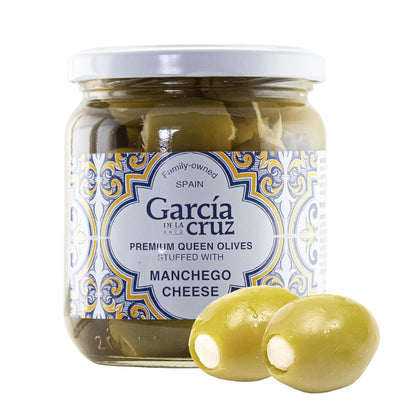 Manchego Cheese Stuffed Olives, Garcia de la Cruz, 14 oz