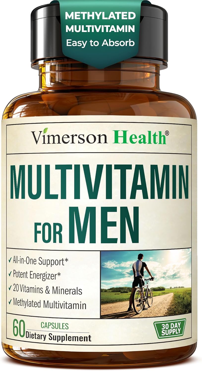 Multivitamin for Men – Essential Mens Multivitamins & Multiminerals 60 Liquid Capsules with Vitamin B12, A, D, C, Zinc, Magnesium & More for Total Body Wellness – 29 Key Nutrients & Vitamins for Men