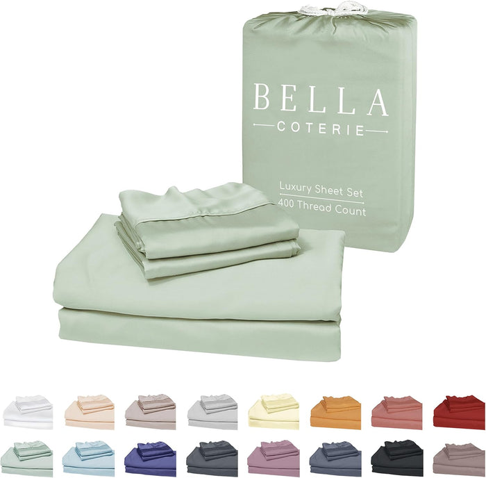 Bella Coterie Luxury Bamboo Viscose King Size Sheet Set | 100% Organically Grown | Ultra Soft | Cooling for Hot Sleepers | 18" Deep Pocket [Ivory]