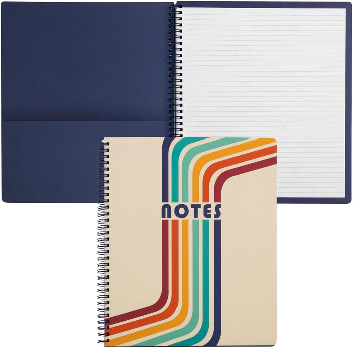 Steel Mill & Co Cute Large Spiral Notebook College Ruled, 11" x 9.5" with Durable Hardcover and 160 Lined Pages, Floral Vines
