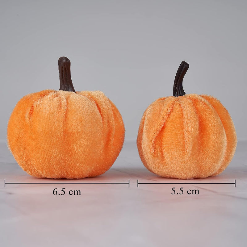 Pumpkin Decor 12pcs Artificial Fake Faux Velvet Foam Fabric Pumpkins Decoration for Fall Home Farmhouse Harvest Thanksgiving Decorative