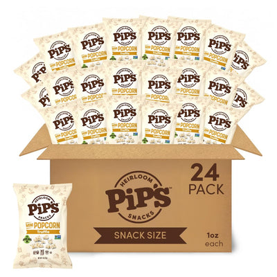 Truffle Mini Popcorn by Pip's Heirloom Snacks – 1oz 24pk – Healthy, Gluten-Free Snack Packs Made From Heirloom Corn, Black Truffle