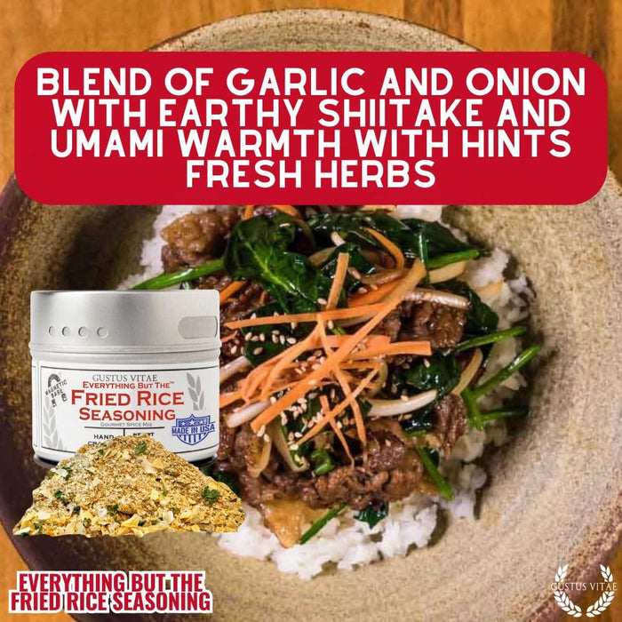 Everything But The Fried Rice Seasoning | All Natural | Non GMO | Hand Crafted | Small Batch | GLP-1 Friendly | Gourmet Spice Mix | Made In USA | No MSG | Artisanal Rub | Ultra Luxury Seasoning | Magnetic Tin | No Artificial Colors or Flavors | Gustus Vit
