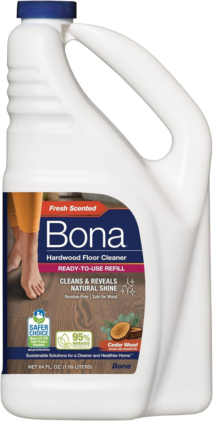Bona Hardwood Floor Cleaner Refill - 128 fl oz - Unscented - Refill for Bona Spray Mops and Spray Bottles - Residue-Free Floor Cleaning Solution for Wood Floors