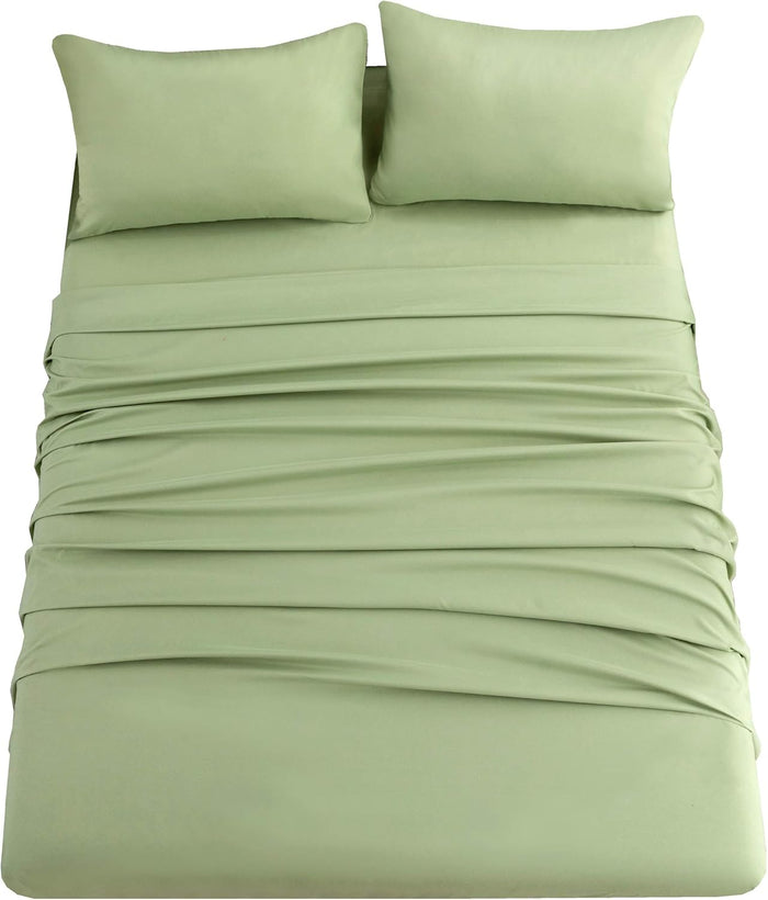 Ghooss Forest Green Full Sheets Extra Soft Bed Sheets Brushed Microfiber 1800 Sheets - Deep Pocket, Wrinkle & Fade Free - 4 Piece-Forest Green,Full