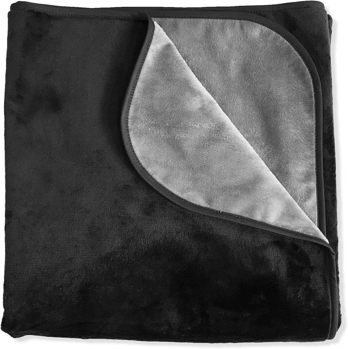 Mambe Silky Waterproof Throw for Protecting Furniture Bed Couch from Stains Caused by Dogs, Cats, Incontinence. Soft, Washable, Reversible. (Size Medium 70x70 inches, Color Buff/Dove)