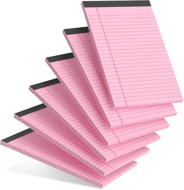 5pcs Small Note Pads 5x8 Notebook College Ruled Legal Pads Color Notepads 5 Pack Study Back Writing Pads 5 x 8 Perforated Narrow Ruled Pads of Paper for School & Office Supplies 30 Sheets/Pack