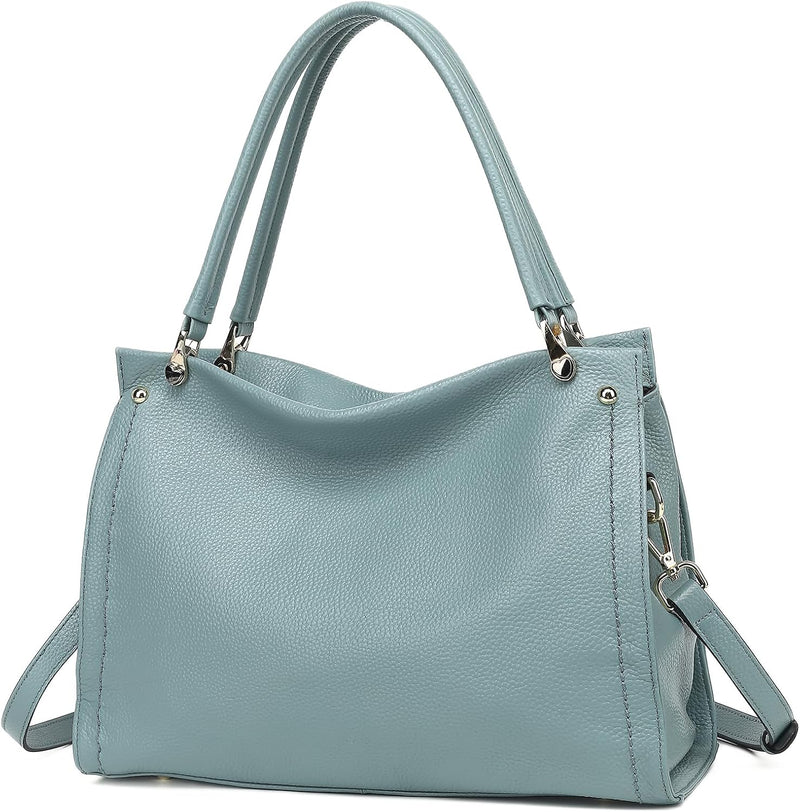 KOGTLA Women's Genuine Leather Purses with Detachable Satchel Strap, Ladies Tote Bag Handbags Top-Handle Shoulder Hobo Bags