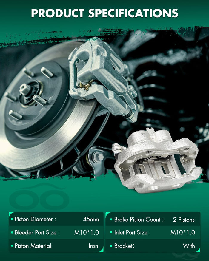 SCITOO Front Left & Right Brake Calipers With Bracket 19B2870 19B2871 Compatible For INFINITI EX35/EX37/G25/G35/G37/M35/M35h/M37/M45/M56/Q40/Q70/Q70L/QX50/QX70,For Nissan 370Z/Murano