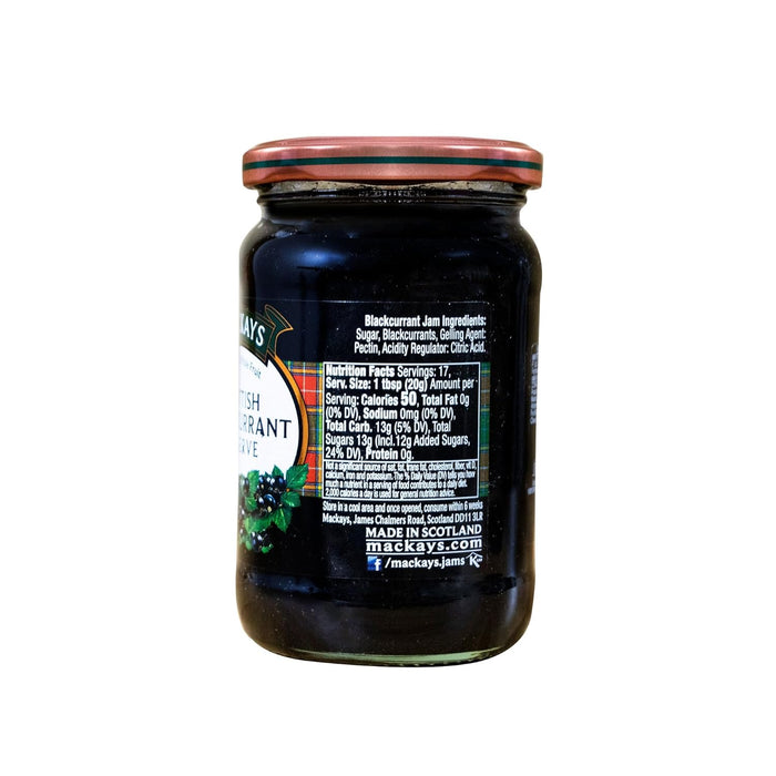 Mackays Scottish Blackcurrant Preserve Jam 340g (Pack of 2)| Imported from Scotland | Made with Whole Fruits | Vegan | Gluten-Free | No Artificial Colors or Preservatives