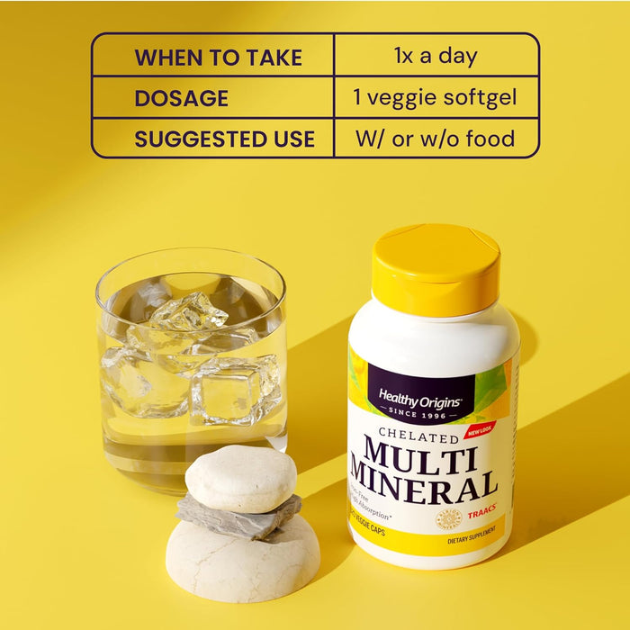 Healthy Origins Chelated Multi Mineral (Albion Minerals, Bioavailable, Non-GMO, Gluten Free), 120 Veggie Caps