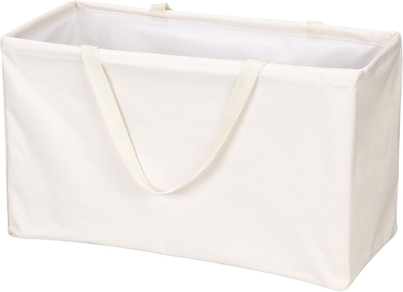 Household Essentials Canvas Utility Tote with Handles, Rectangular Krush Container Tote, Water-Resistant Vinyl Lining, Large Capacity, Durable and Versatile, Chevron Pattern