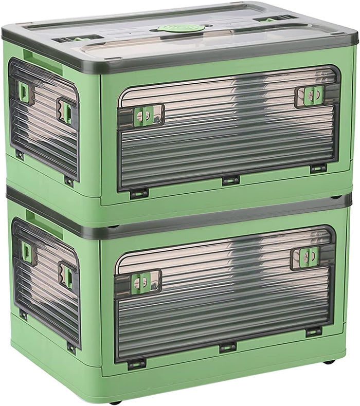 Collapsible Storage Bins,Storage Bins with Lids,Stackable 8.2Gal Folding Storage Box