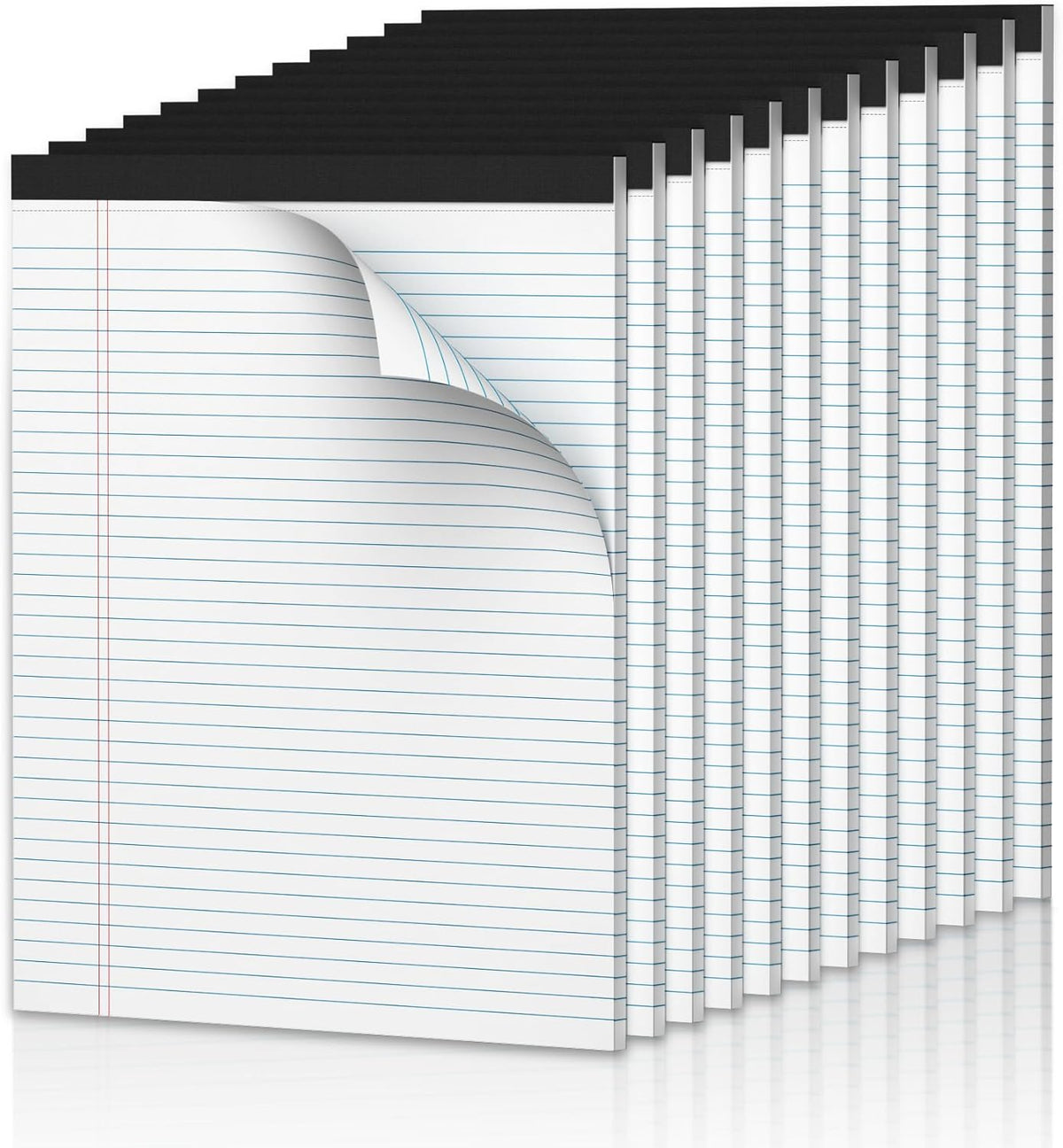 White Legal Pads 8.5 x 11 Narrow Ruled, 3 Pack Notepads College Ruled Pads of Paper With Sturdy Back 37 Lines 70 GSM Paper, Writing Note Pads 30 Sheets Per Writing Pad for Taking Notes, Reminders