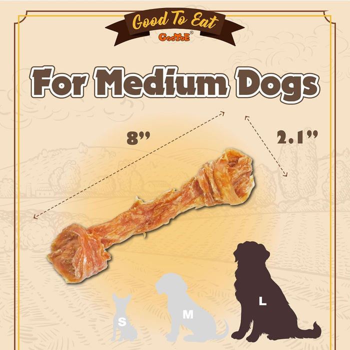 Gootoe Turkey Tendons for Dogs – All-Natural, Hypoallergenic Dog Treats, Rawhide Alternative, Long Lasting Puppy Chews, Healthy Dog Treats for Small Breeds, Bone (L), 16 oz Pack (1 lb)