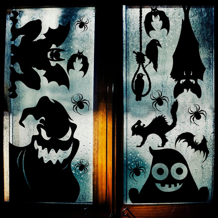 CCINEE 10PCS Giant Halloween Window Clings Novelty Cute Wiggly Monster Window Decal Stickers for Halloween Decoration Supply