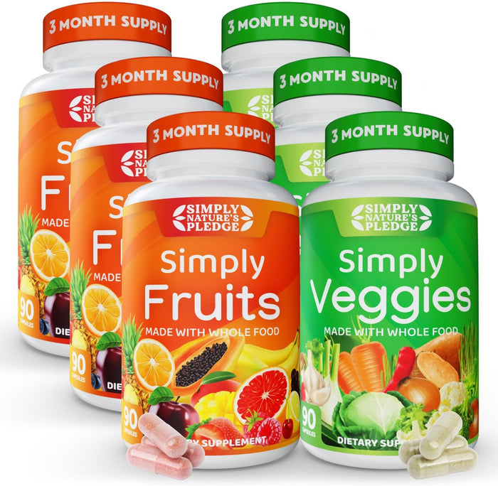 Simply Nature's Pledge - Packed with Over 40 Different Fruits & Vegetables - Made with Whole Food Superfoods - with Aloe Vera – 100% Soy Free - 90 Count (Pack of 2)