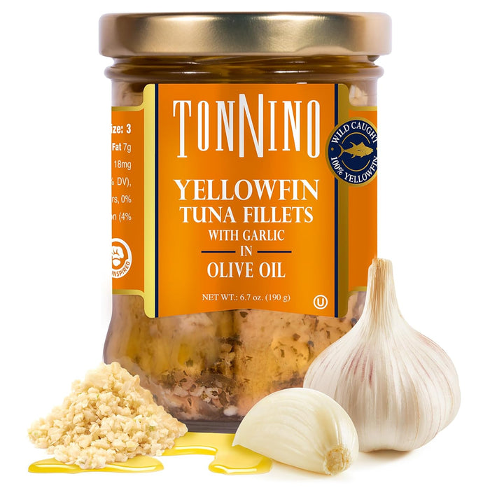 Tonnino Yellowfin Tuna Fish Premium – Spring Water – Pack of 6 – Alternative to Salmon – Protein Snacks – Ready to Eat Meals