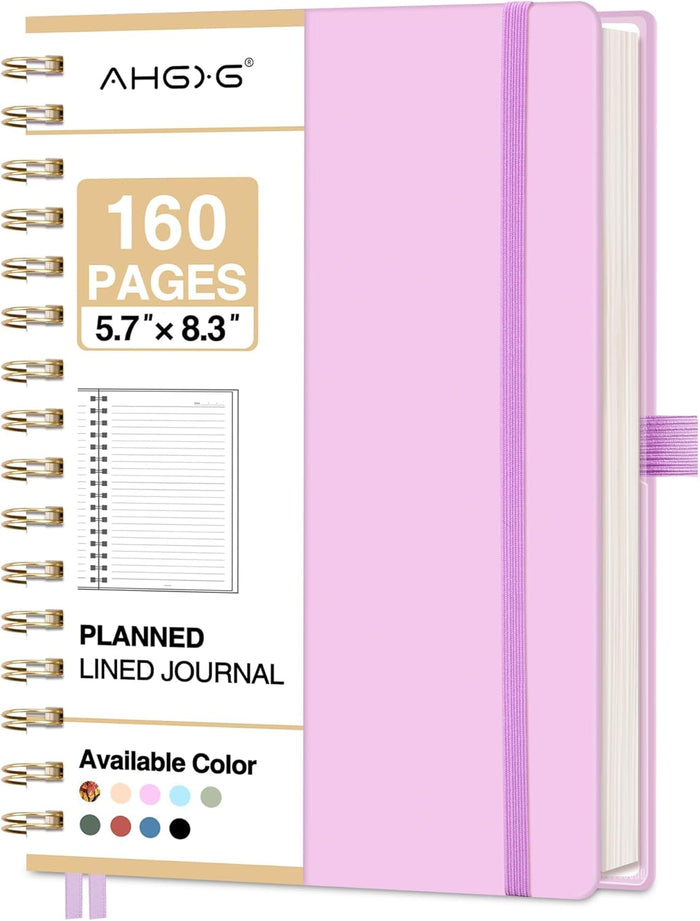 AHGXG Spiral Journal Notebook, 160 Lined Pages, A5 Medium Size (5.7'' x 8.3''), for Men & Women, Journaling, Writing, Work & Office, Hardcover, 100 GSM Thick Paper (Colourful Tree)