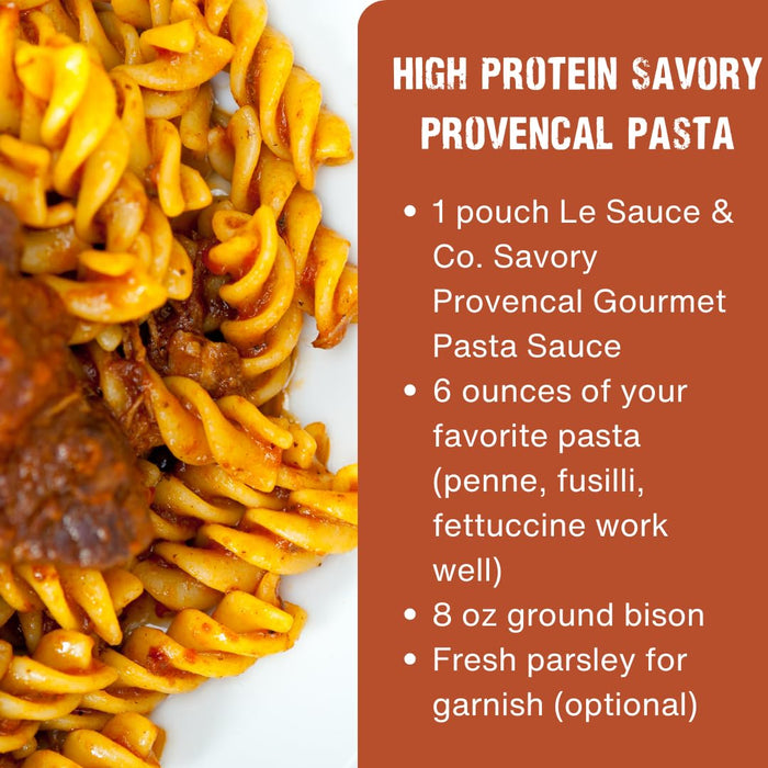 Always Fresh, Two Servings, Savory Provencal Gourmet Pasta Sauce (2-pack), Le Sauce & Co., Imported Italian San Marzano Tomatoes, Tomato Sauce, Spaghetti Bolognese, All Natural Spaghetti Meat Sauce