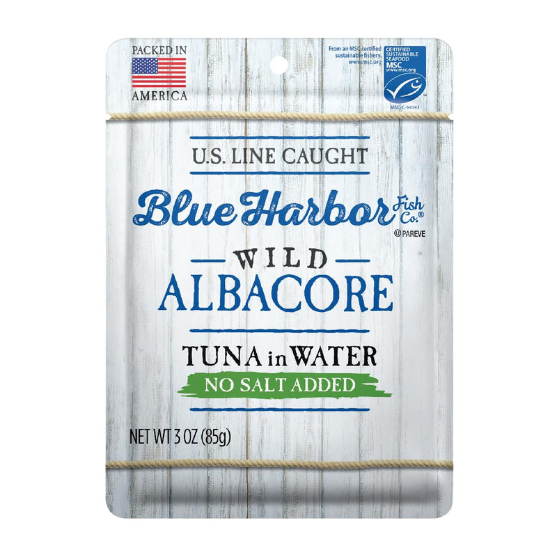 Blue Harbor Fish Co. Wild Albacore Tuna in Water with Sea Salt - 3 oz Pouch (Pack of 12)