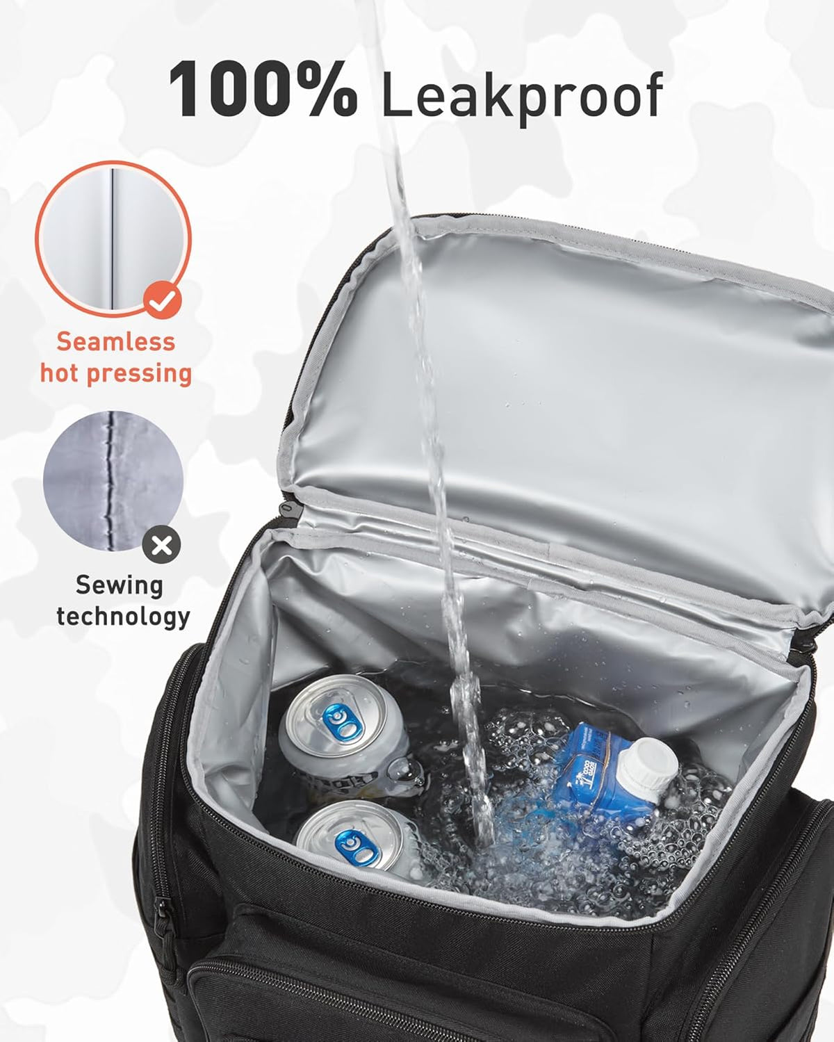TOURIT 42 Can Tactical Cooler Backpack – Insulated for 16H Ice Retention, Leakproof, Multi-Pocket with DIY Hook & Loop Panel