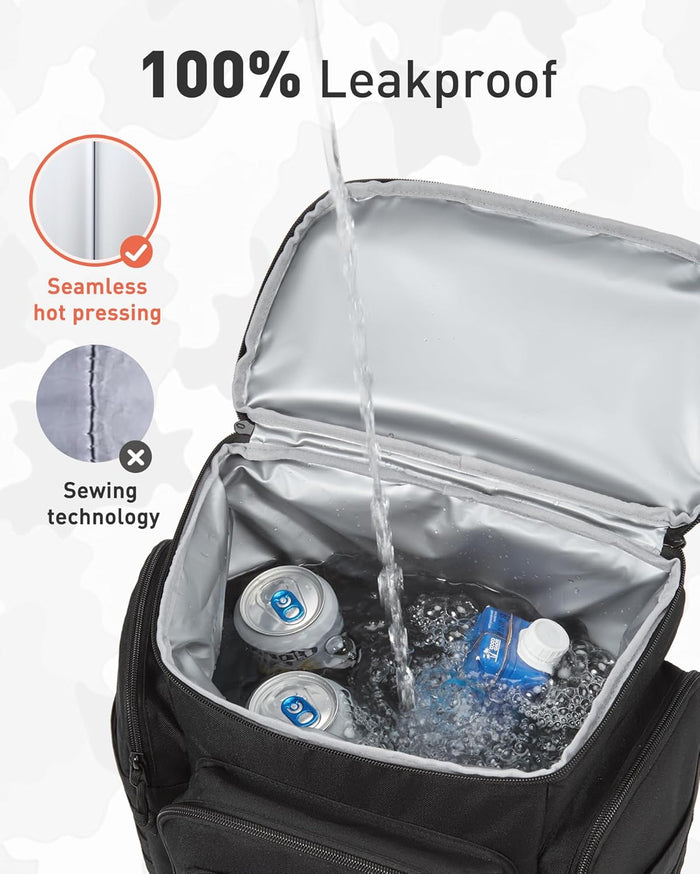 TOURIT 42 Can Tactical Cooler Backpack – Insulated for 16H Ice Retention, Leakproof, Multi-Pocket with DIY Hook & Loop Panel