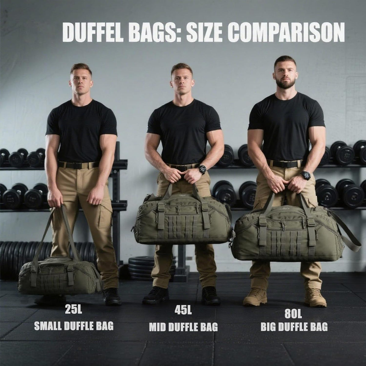 Travel Duffle Bag Backpack for Men - Large Tactical Bags Weekender Gym Bag for Overnight Traveling Military Workout Deployment Sports (Green, 25L)