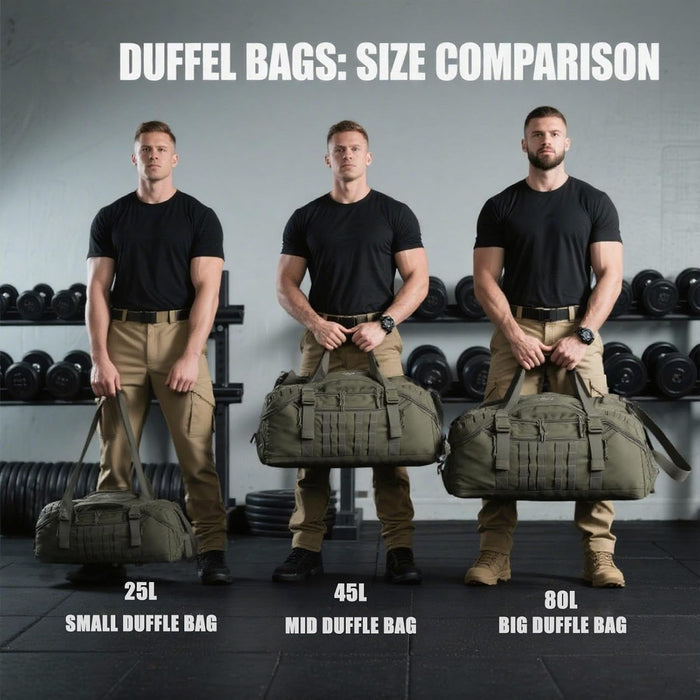 Travel Duffle Bag Backpack for Men - Large Tactical Bags Weekender Gym Bag for Overnight Traveling Military Workout Deployment Sports (Green, 25L)