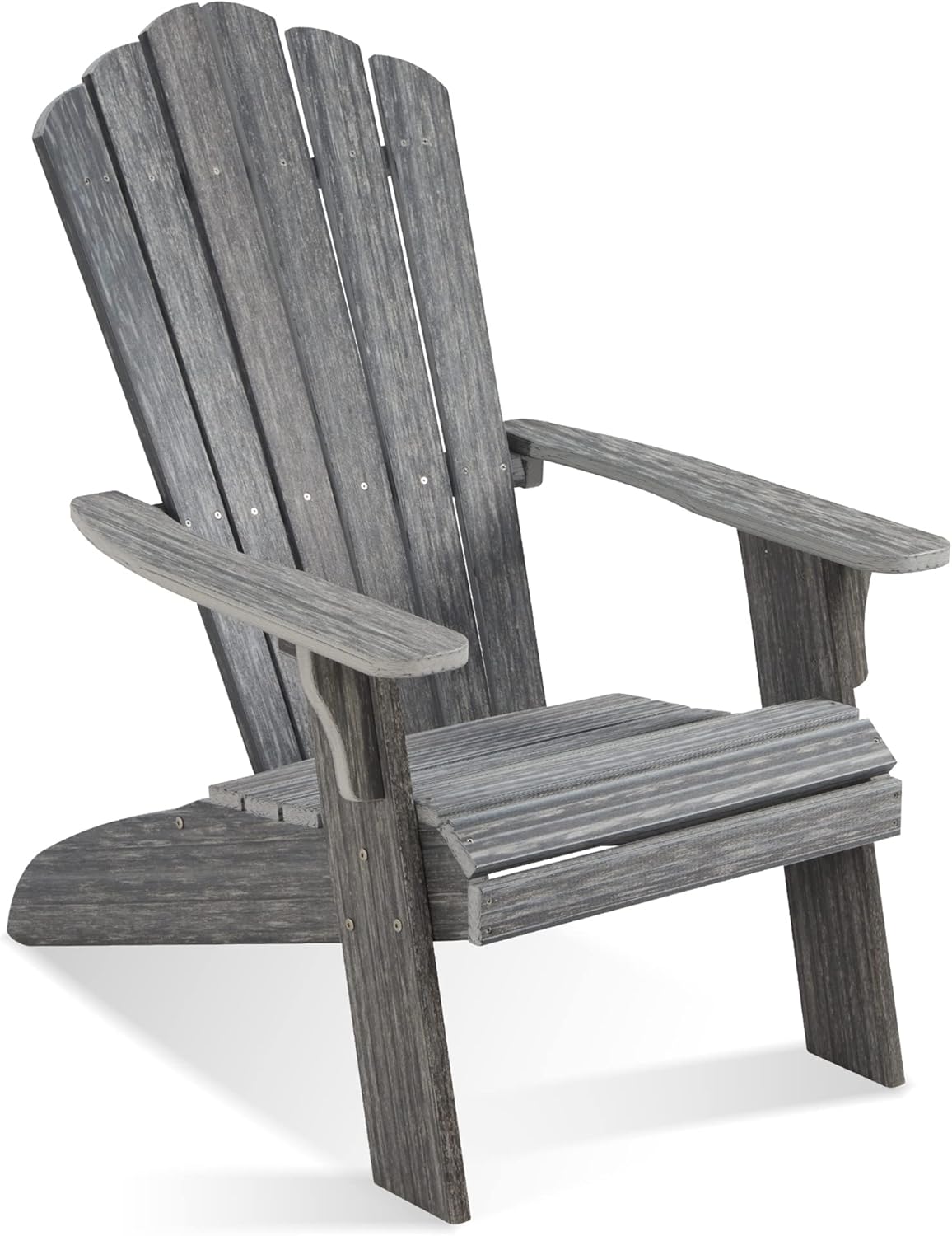 Adirondack Chair Set of 2, Outdoor Oversized Patio Chair Poly Lumber Weather Resistant & Durable Fire Pits Chair for Poolside,Lawn and Garden,350lbs Weight Capacity (Grey)