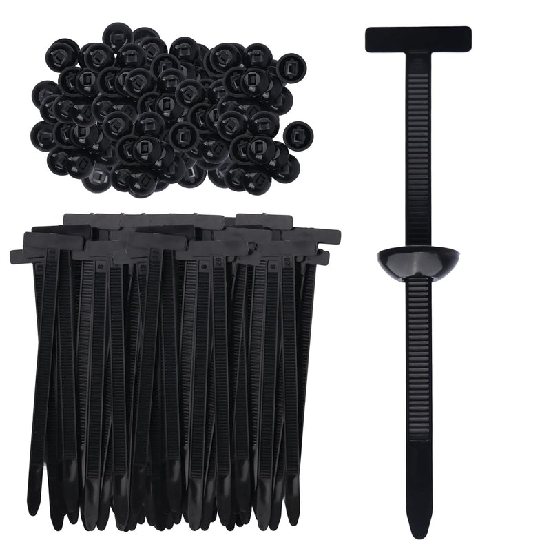 100 Pcs Nylon Universal Cable Tie Buckle for Car - Self-Locking and Easy Install Zipper Clips with Pin & Button Design - UV-Resistant Zip Tie for Quick and Effortless Car Daily Repair